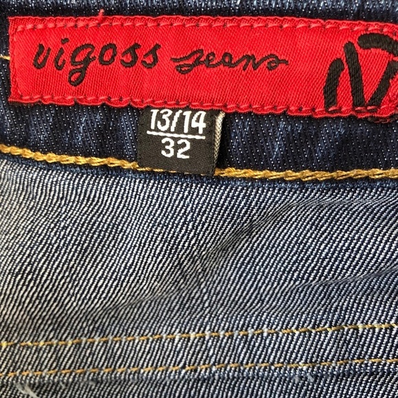 Vigoss jeans dark wash SZ 13/14 W and 32  L - Picture 6 of 7